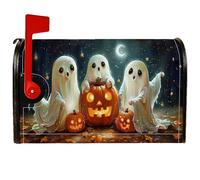 Ghosts - Coperture magnetiche per cassetta postale, motivo Halloween, zucca, luna, Halloween, arancione, protezione per la decorazione del cortile, 45,7 x 53,3 cm