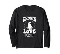 Ghosts Love Dessert Divertente Halloween Spirito Dolce Tooth Citazione Maglia a Manica