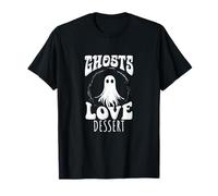 Ghosts Love Dessert Divertente Halloween Spirito Dolce Tooth Citazione Maglietta