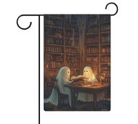 Ghosts Reading at a Wooden Library Table Garden Flag Seasonal Holiday iuta Double Face House Yard bandiere esterne 30,5 x 45,7 cm