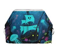 Ghosts Ship Deep Sea - Copertura per griglia a gas da 165 cm, impermeabile, resistente, antistrappo, resistente allo sbiadimento, con coulisse regolabile per polvere e vento