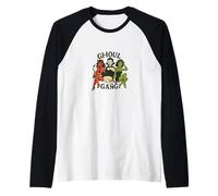Ghoul Gang Art - Ragazza di Halloween divertente Gang Designs Cute Girls Maglia con Maniche Raglan
