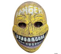Ghoulish Productions Danger Smiley Glow in the Dark Mask. Maschera gialla Smiley. Maschera in lattice per adulti, taglia unica, linea Urban Mask