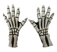 Ghoulish productions - Guanti scheletro bianchi, Linea Mani e Piedi, Accessorio in lattice resistente, dipinto a mano, Halloween, Sfilata di Carnevale, Festa in Maschera