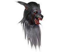 Ghoulish Productions - Lupo nero, linea Werewolves, costume in lattice resistente, dipinto a mano, Halloween, sfilata di carnevale, festa in costume, taglia unica per adulti