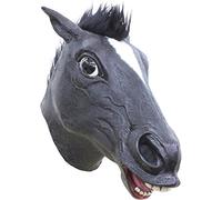Ghoulish productions - Maschera Animale Cavallo Nero, Linea Animali, Costume in lattice resistente, dipinto a mano, Halloween, Terrore, Sfilata di Carnevale, Festa in Maschera, Taglia unica adulto.