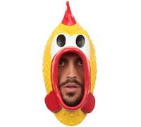 Ghoulish Productions - Maschera di Pollo di Gomma, Linea Umorismo, Costume in lattice resistente, Dipinto a mano, Halloween, Calcio, Sfilata di Carnevale, Festa in Maschera, Taglia unica per adulti.
