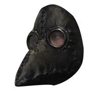 Ghoulish productions - Partychimp Black Mask Plague Doctor Standard, Linea Gas Mask & Steampunk, Costume in lattice resistente, Dipinto a mano, Halloween, Festa di Maschere, Taglia unica adulto.