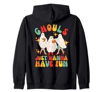 Ghouls Just Wanna Have Fun Retro Gruppo Halloween Ragazze Donne Felpa con Cappuccio