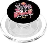 Ghouls Just Wanna Have Fun Rosa Retro Scheletro ragazze ballare PopSockets PopGrip per MagSafe