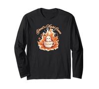 Ghouls Night Cocoa Hot Chocolate Extra Shot Cute Boo Crew Maglia a Manica