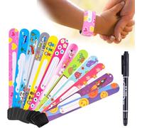 GHPKOTW 12 Pezzi Braccialetti Bambini Sicurezza, Bracciale Identificativo Per Bambini, Anti Perso Antismarrimento Impermeabile Riutilizzabile, Adatto Per I Viaggi, Il Gioco E La Scuola Dei Bambini