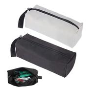 GHPKOTW 2 Pezzi Porta Attrezzi, Piccola e Portatile, in Poliestere 600D, Multifunzionale con Cerniera per Giardinaggio, Lavoro Esterno e Riporre Oggetti d'Arte(Nero/Grigio)