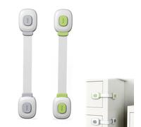 GHPKOTW 2 Sicurezza Cassetti Bambini, Bambini Chiusure Sicurezza per Armadietto,Cassetto,Armadio,Frigorifero, Blocca Cassetti, per serratura dell'armadio senza foratura, con colla, Grigio e verde
