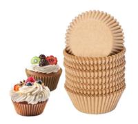 GHPKOTW 200 Pezzi Pirottini Per Muffin, Carta Standard, Non Sbiancato, Sicurezza Alimentare, Antiaderente, Resistente al Grasso, per Feste, Compleanni, Natale, Pasticceria, Dimensione Standard