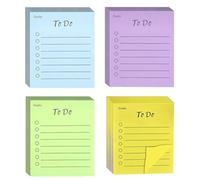 GHPKOTW 4 Pezzi Foglietti Adesivi, 200 Fogli To Do List Sticky Notes, Blocco Note Autoadesive A Righe, Note Adesive Colorate Riutilizzabili, Liste Di Cose Da Fare, Per Scuola Ufficio Famiglia