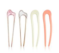 GHPKOTW 4 Pezzi U-Shaped Capelli Stile Francese Capelli Clip Conchiglia Capelli Pin Metallo Capelli Prongs Chignon Pins Per Le Donne Accessori Per Capelli Styling