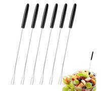 GHPKOTW 6X Forchette Da Fonduta In Acciaio Inox 430 - Posate Da Fonduta In 6 Colori - Spiedini Da Fonduta Con Manico In Plastica - Lavabili In Lavastoviglie (Manico In Plastica)