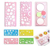 GHPKOTW 7 Pezzi Righello Magico, Kit Spirograph per Ragazze, Set Multifunzione per Disegno, Mandala, Creatività, Scuola, Lavoretti e Decorazioni