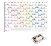 GHPKOTW Calendario，Calendario Da Parete Organizzatore Annuale 2025 Grande Formato 55,2×74,2Cm,Piegato Gratuito Planner Annuale A4,Planner Da Parete,Piano Di 365 Giorni,Inglese (Lingua)