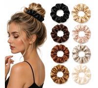 GHPKTOW 8 Pezzi scrunchies in seta al per donne, morbidi elastici per capelli per meno crespi e rottura, elastici per capelli senza impronte