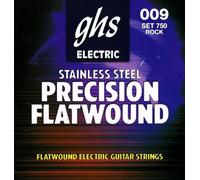 GHS PRECISION FLATS Set di corde per chitarra elettrica Flatwound 750 Rock 009/042