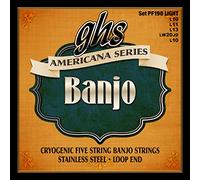 GHS™ Strings »AMERICANA SERIES - PF190-5-STRING BANJO« Corde per Banjo - Cryogenic Stainless Steel - Loop End - Light: 010-011-013-020-010