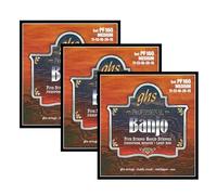 GHS Strings Corde per banjo PF160 a 5 corde, bronzo fosforoso, medie (.011-.026), 3 set di PF160