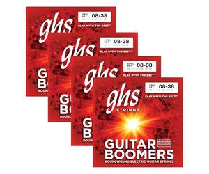 GHS Strings - Corde per chitarra elettrica placcata in nichel, GBUL SET - Ultra leggero (.008-.038), confezione da 4 set