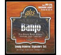 GHS Strings "SONNY OSBORNE SIGNATURE - PF175-5-STRING BANJO" Corde per Banjo - Stainless Steel - Loop End - Medium Light: 11-12-13-22-11