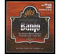 GHS™ Strings »STAINLESS STEEL - PF120 - LOOP END - 6-STRING BANJO« Corde per Banjo - Stainless Steel - Loop End - Light: 011-042
