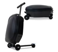 GHSY Bagagli per scooter per bambini e adulti,Valigia pieghevole con ruote,Borse multifunzionali per scooter, nero, Medium, Senza LED
