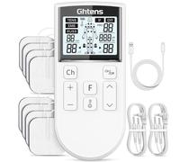 GHTENS 5 in 1 Elettrostimolatore Muscolare Professionale, Ricaricabile 80 Modalità di Elettrostimolatore con TENS/EMS/RUSS/IF/DIY Massaggio, 2 Canali, 16 Intensità per Alleviare il Dolore