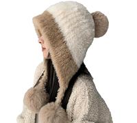 GHTRHSB Cappello invernale antivento da donna, alla moda, carino, comodo, morbido, caldo, leggero, lavorato a maglia, cappello da appendere per la stagione fredda, bianco, Taglia unica