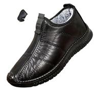 GHTRHSB Scarpe invernali da uomo, antiscivolo, termiche, foderate in pile spesso, in caldo cotone, ortopediche, leggere, da passeggio, Nero , 42 EU