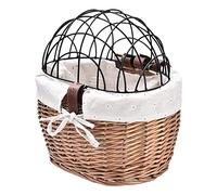 Ghulumn Gatto Cane Manubrio Cestino Animali Sedile Tessuto a Mano Vimini Tutto Terreno Carrello Animale Gatto Cane Carrier