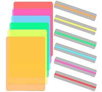 Ghulumn Set di 12 Strisce di Lettura Guidate, Sovrapposizioni Colorate, Strumenti per la Dislessia, Gel di Correzione, Filtro di Illuminazione, Fogli di Plastica,