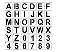 Ghulumn Stencil per Lettere per Dipingere su Legno 36 Pezzi Stencil per Lettere e Numeri Modelli di Caratteri Riutilizzabili per la Decorazione Domestica