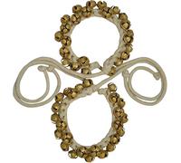 Ghungroo Campane per danza classica indiana, 25-25 campane n. 14 campane in ottone fatte a mano in cotone per danza kathak per bambini e adulti (1 paio)