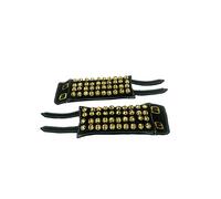 Ghungroo dancing ghunghroo bells coppia di cuscinetti in pelle nera Four Line Ghungroo (40+40) per danza classica Kathak Grandi campane danzanti in ottone (16 NO.) cavigliera musicale per ballerini