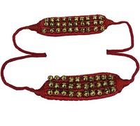 Ghungroo Dancing Ghunghroo bells Red soft pad coppia Tre linee ghungroo (30 + 30) Classical Dance Accessories Kathak Big dance brass bells (14 NO.) cavigliera musicale per ballerini classici indiani
