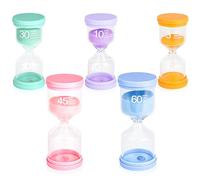 GHVACZS Clessidra di Set, Clessidre in 5 Colori, 3 10 30 45 60 Minuti Clessidra, Adatto a Casa, Aula, Ufficio, Palestra