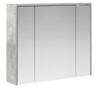 GHVBNMF Armadietto a specchio da bagno grigio cemento, 73,5 x 16 x 62,5 cm | Armadietto salvaspazio con specchio su entrambi i lati e ripiani regolabili per bagno e camera da letto.