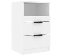 GHVBNMF Comodino bianco in legno 40 x 36 x 65 cm | Cassettiera compatta per camera da letto con 2 cassetti e 1 scomparto aperto per riporre in ordine le piccole cose quotidiane
