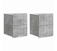 GHVBNMF Comodino da parete, set di 2 pezzi, grigio cemento, 33 x 34,5 x 43 | Cassettiera sospesa salvaspazio per camera da letto, realizzata in robusto legno con cassetti per una conservazione ordinata.