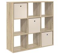 GHVBNMF Credenza con cassetti, rovere Sonoma, 102 x 31 x 99,5 cm | Versatile scaffale multiuso con semplice decorazione in legno per soggiorno e corridoio, offre spazio flessibile su più
