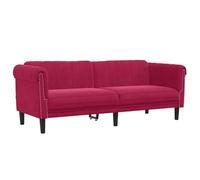 GHVBNMF Divano a 3 posti, in velluto, imbottito, 203 cm, colore: rosso vino | Elegante poltrona a tre posti in morbido velluto con spessa imbottitura in schiuma per il tuo soggiorno, studio o salone.