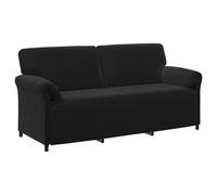 GHVBNMF Divano a 3 posti, nero, 198 x 83 x 95 cm, in velluto con telaio in | Moderno divano a tre posti imbottito in velluto con robusta struttura in metallo, per soggiorno e camera degli ospiti.
