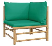 GHVBNMF Divano angolare da giardino in bambù con cuscini verdi, 69 x 69 x | Espandi il tuo salotto sulla terrazza o in giardino con questa seduta modulare con morbida imbottitura.