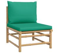 GHVBNMF Divano centrale da giardino in bambù con cuscini verdi, 55 x 69 x | Espandi il tuo salotto all'aperto sul balcone o sulla terrazza con questo elemento modulare in bambù con comodo cuscino.